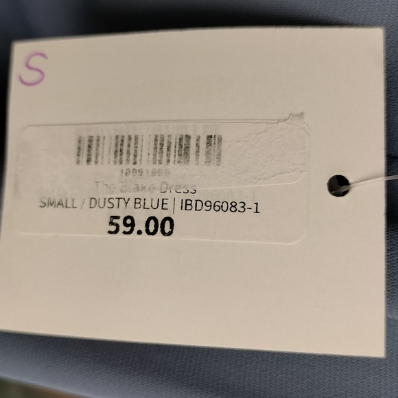 NWT My-Kim Collection The Blake Longsleeve Wrap Dress in Dusty Blue Sz. S - Picture 11 of 13